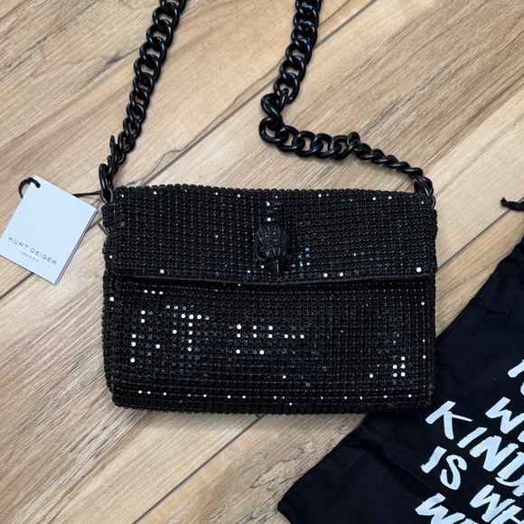 Kurt Geiger Handbags - Kurt Geiger Black Sparkle rhinestone Crossbody Bag